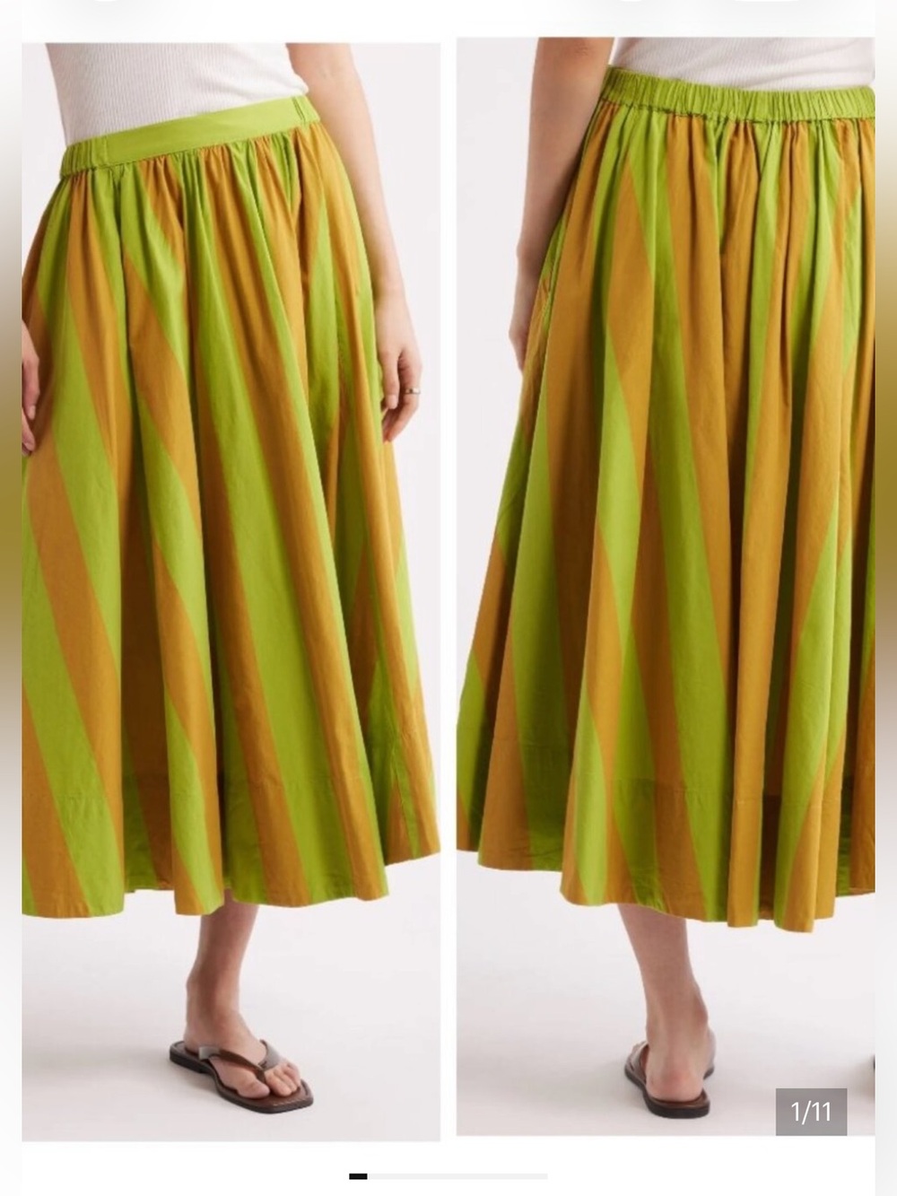 NWT Free People free-est Lowen Striped Midi Skirt
